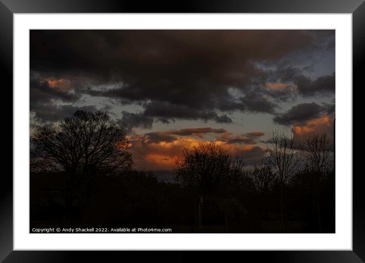 moody sunset Framed Mounted Print by Andy Shackell