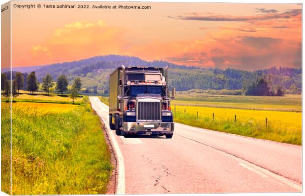 Golden Hour Trucking HDR Canvas Print by Taina Sohlman