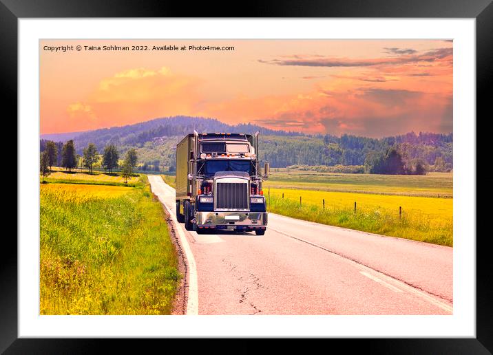 Golden Hour Trucking HDR Framed Mounted Print by Taina Sohlman