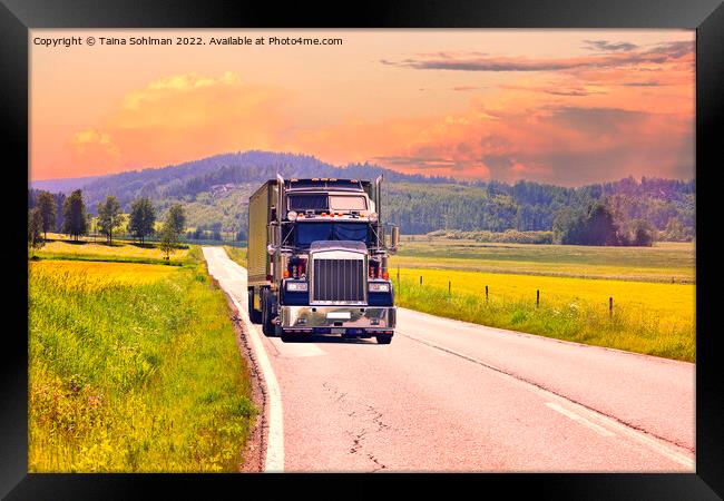 Golden Hour Trucking HDR Framed Print by Taina Sohlman