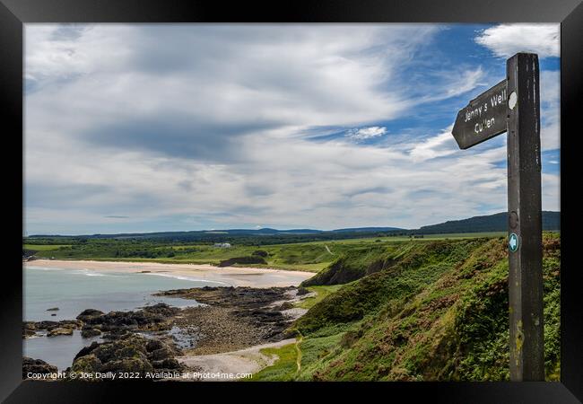 Cullen Beach from the Moray Coastal Path Framed Print by Joe Dailly