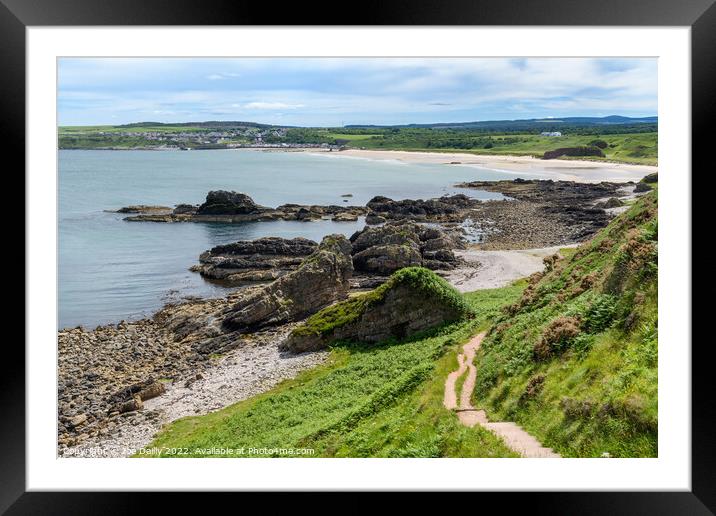 Cullen Beach from the Moray Coastal Path Framed Mounted Print by Joe Dailly