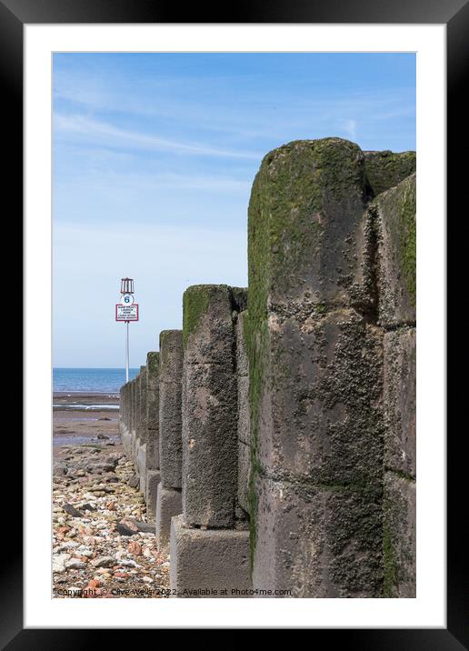 Concrete gryone on Hunstanton beach Framed Mounted Print by Clive Wells