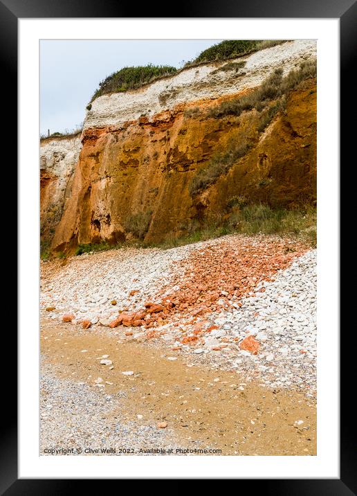 Famous stripped cliffs at Hunstanton. Framed Mounted Print by Clive Wells