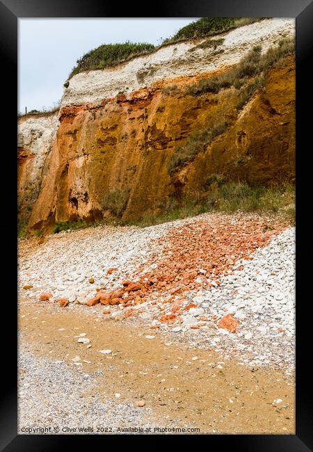 Famous stripped cliffs at Hunstanton. Framed Print by Clive Wells