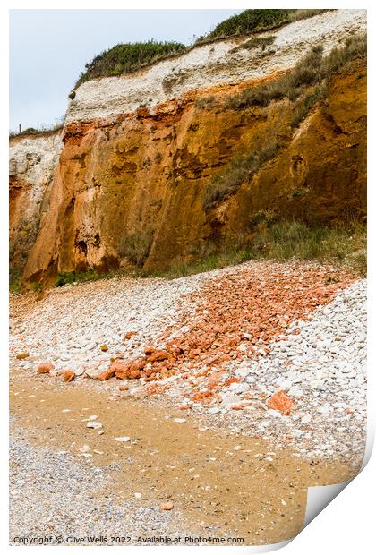 Famous stripped cliffs at Hunstanton. Print by Clive Wells