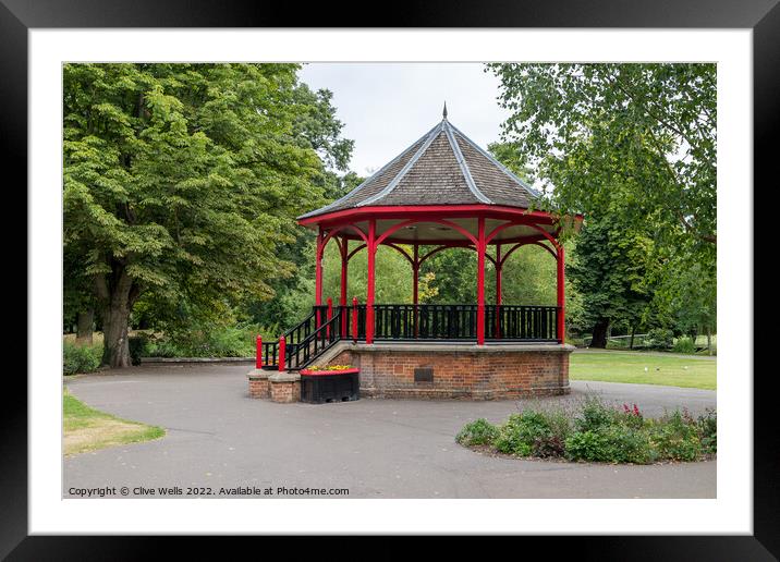 The Band Stand in the Walks, Kings Lynn. Framed Mounted Print by Clive Wells