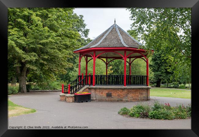 The Band Stand in the Walks, Kings Lynn. Framed Print by Clive Wells