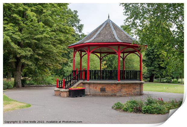 The Band Stand in the Walks, Kings Lynn. Print by Clive Wells
