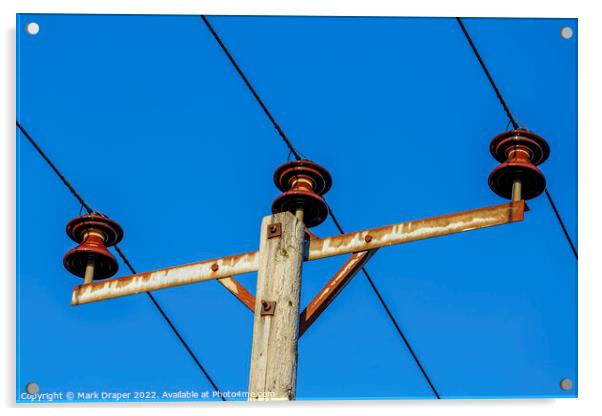 Rusty old  power lines Acrylic by Mark Draper