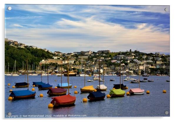 Polruan From Fowey Acrylic by Neil Mottershead