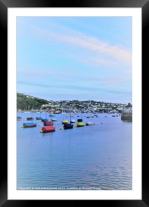 Dusk Over The Fowey River. Framed Mounted Print by Neil Mottershead