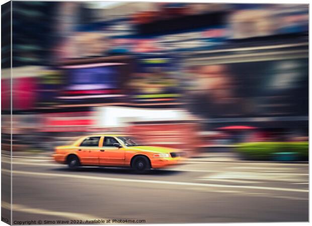 Taxi cab motion in NYC Canvas Print by Simo Wave