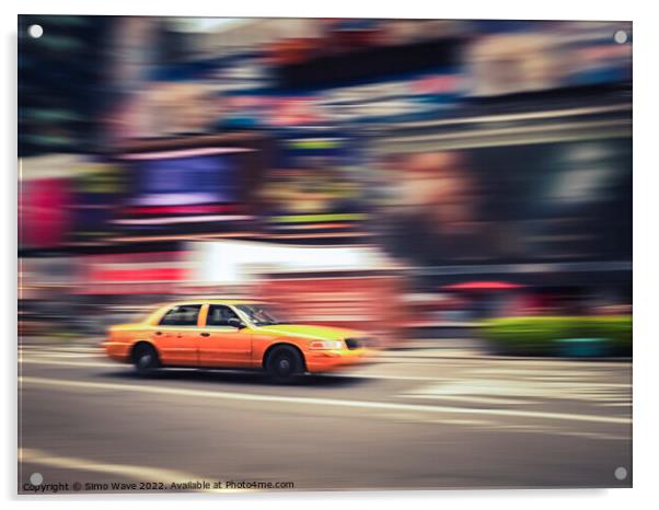 Taxi cab motion in NYC Acrylic by Simo Wave
