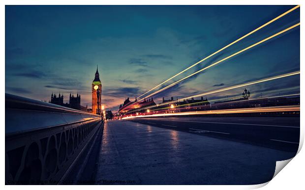 London by night Print by Simo Wave