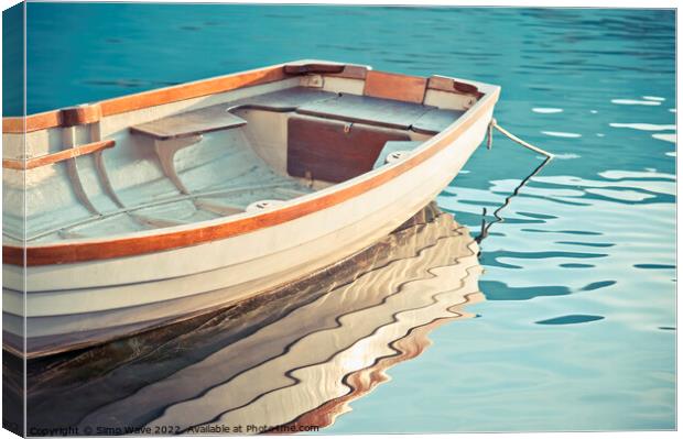 Boat at Lake Canvas Print by Simo Wave