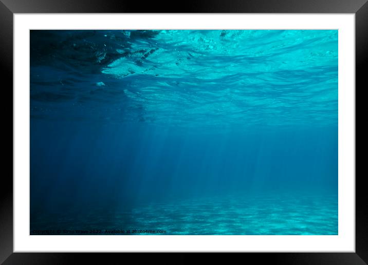 Clear Underwater Sea Background Framed Mounted Print by Simo Wave