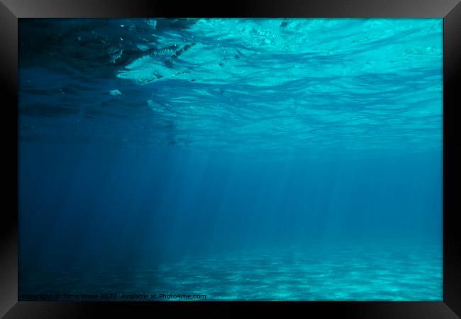 Clear Underwater Sea Background Framed Print by Simo Wave