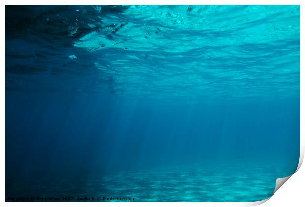 Clear Underwater Sea Background Print by Simo Wave