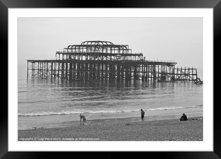 West Pier in Brighton, East Sussex, United Kingdom. Framed Mounted Print by Luigi Petro