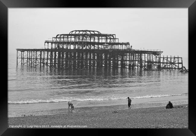 West Pier in Brighton, East Sussex, United Kingdom. Framed Print by Luigi Petro