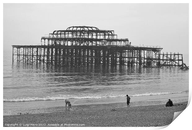 West Pier in Brighton, East Sussex, United Kingdom. Print by Luigi Petro