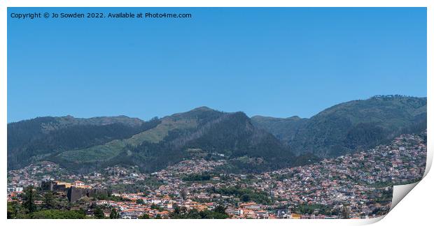 Funchal View Print by Jo Sowden