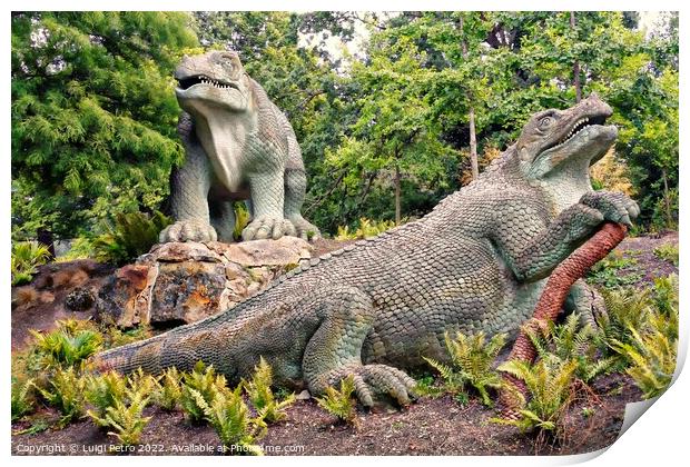 Cristal Palace, Dinosaurs Park, London, United Kingdom. Print by Luigi Petro