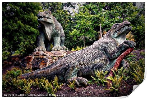 Cristal Palace, Dinosaurs Park, London, United Kingdom. Print by Luigi Petro