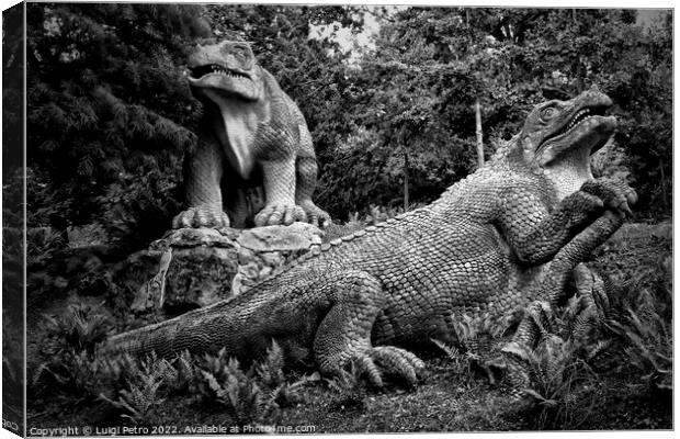 Cristal Palace, Dinosaurs Park, London, United Kingdom. Canvas Print by Luigi Petro