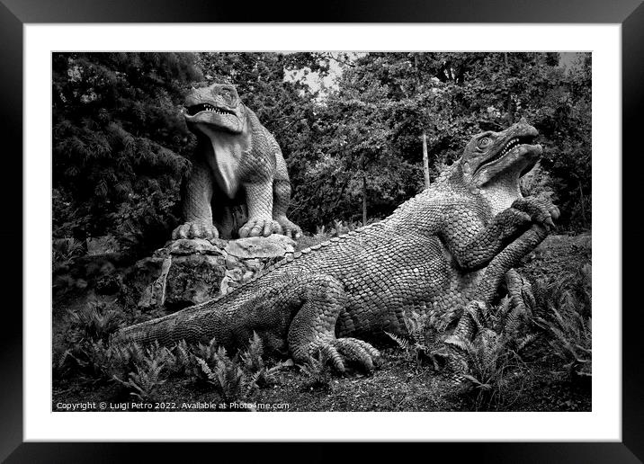 Cristal Palace, Dinosaurs Park, London, United Kingdom. Framed Mounted Print by Luigi Petro