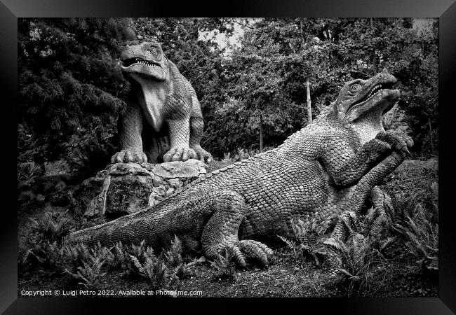 Cristal Palace, Dinosaurs Park, London, United Kingdom. Framed Print by Luigi Petro