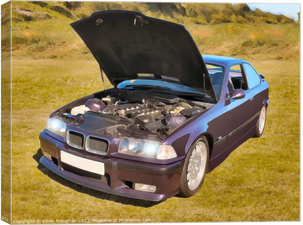 1995 BMW 3 Series M3 (Watercolour Image) Canvas Print by Kevin Maughan
