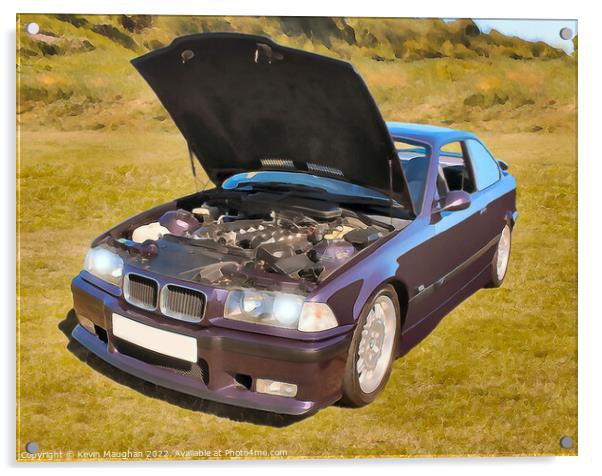 1995 BMW 3 Series M3 (Watercolour Image) Acrylic by Kevin Maughan