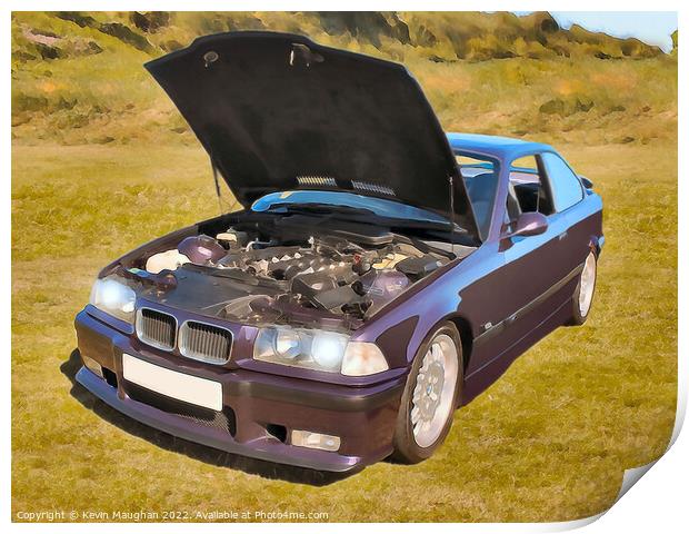 1995 BMW 3 Series M3 (Watercolour Image) Print by Kevin Maughan