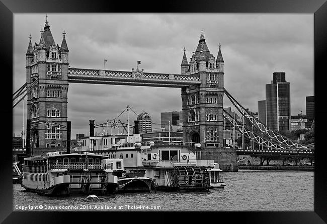 Tower Bridge and Paddleboats Framed Print by Dawn O'Connor