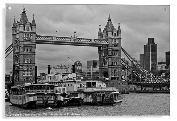 Tower Bridge and Paddleboats Acrylic by Dawn O'Connor