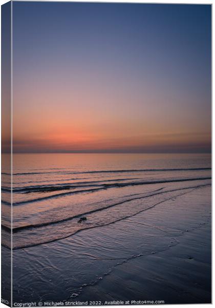 Sunset beach at Biggar Bank, Walney Canvas Print by Michaela Strickland