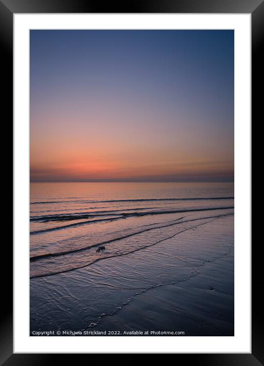 Sunset beach at Biggar Bank, Walney Framed Mounted Print by Michaela Strickland