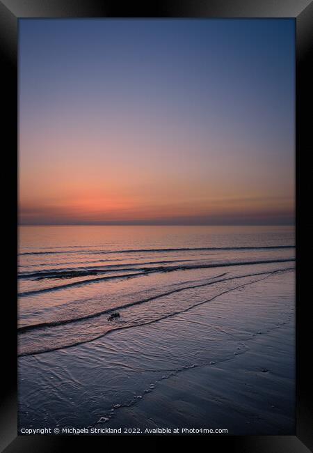 Sunset beach at Biggar Bank, Walney Framed Print by Michaela Strickland