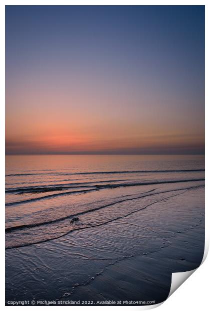 Sunset beach at Biggar Bank, Walney Print by Michaela Strickland