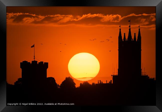 Warwick Castle Sunset Framed Print by Nigel Wilkins