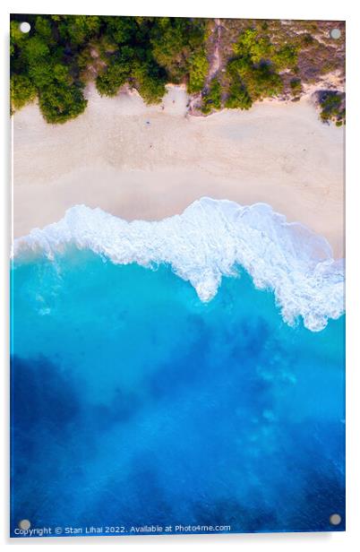 Aerial view of Kelingking Beach in Nusa Penida island Acrylic by Stan Lihai