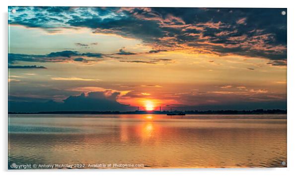 Faro Broerne Sunset Acrylic by Antony McAulay