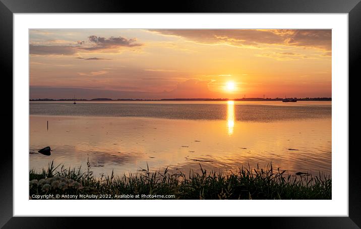 Faro Broerne Sunset Panorama Framed Mounted Print by Antony McAulay