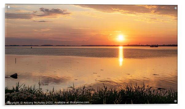 Faro Broerne Sunset Panorama Acrylic by Antony McAulay