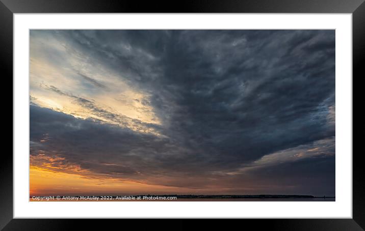 Faro Island Sunset Dramatic Sky Framed Mounted Print by Antony McAulay
