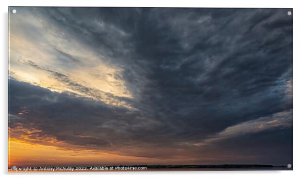 Faro Island Sunset Dramatic Sky Acrylic by Antony McAulay