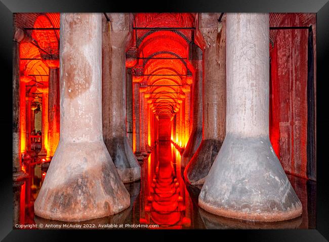 Istanbul Basilica Cistern Framed Print by Antony McAulay