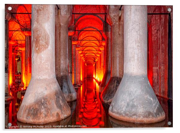 Istanbul Basilica Cistern Acrylic by Antony McAulay